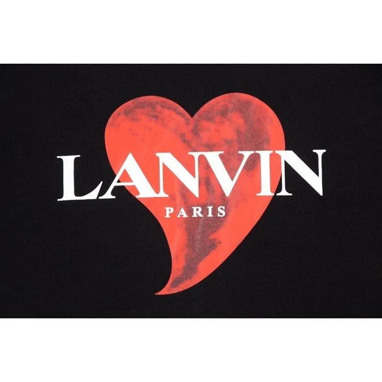 Lanvin Heart Logobrand Black T-Shirt