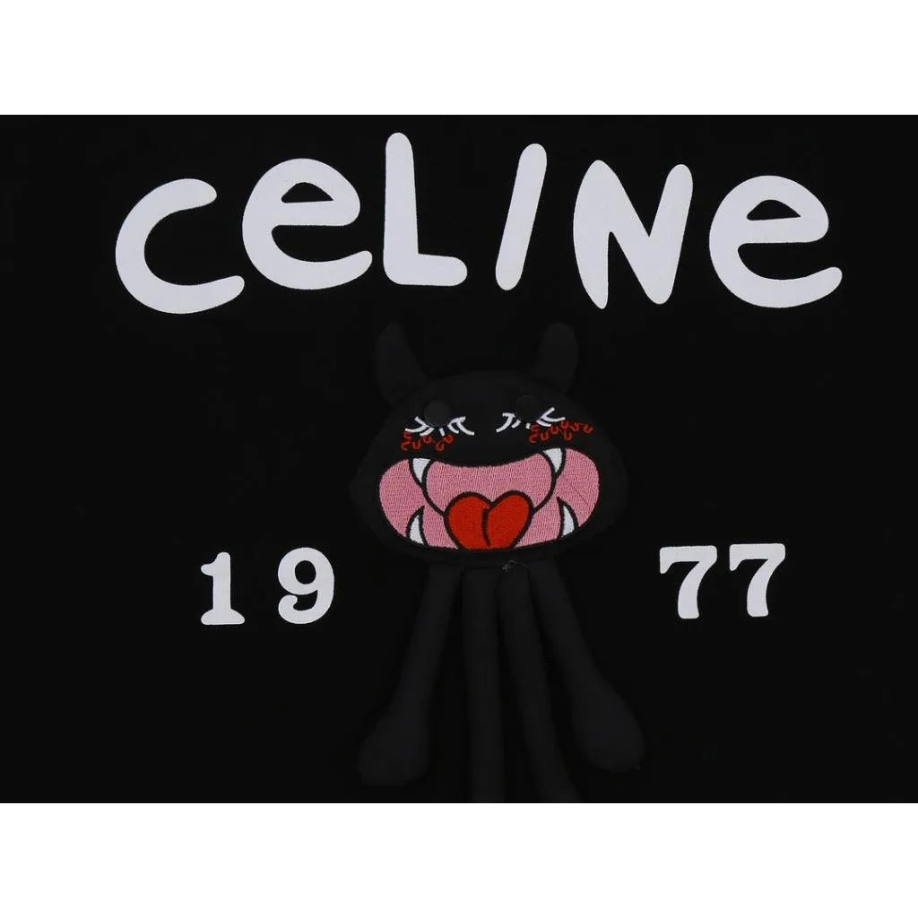 Celine Affordable 1977 Black Tee