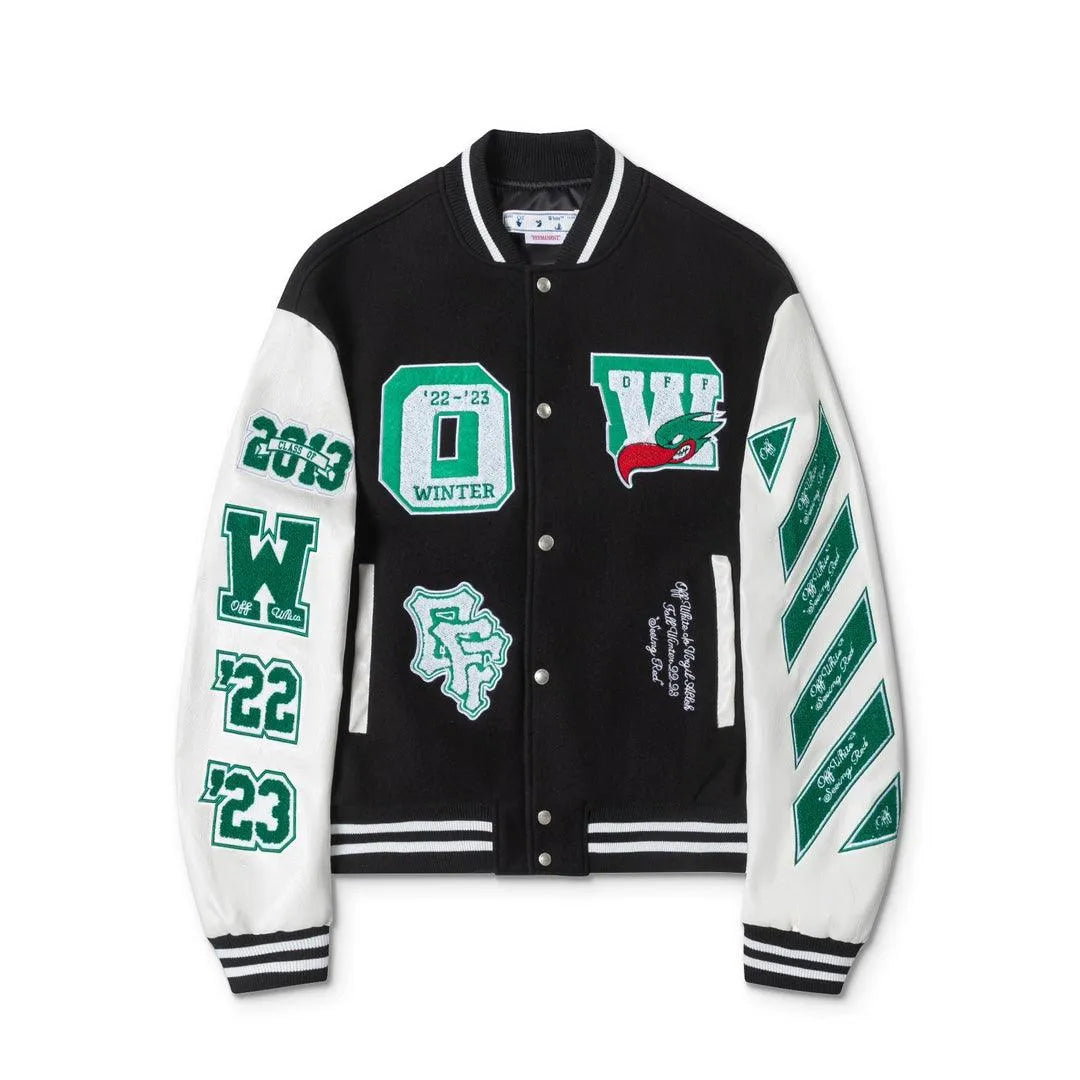 Off-White Embr Patches Varsity Jacket