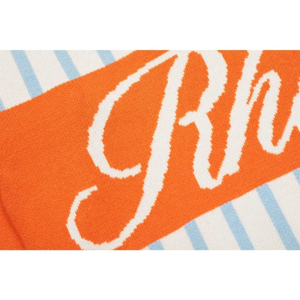 Rhude Orange Stripes Jacquard Wool T-shirt