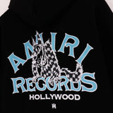 Amiri Hoodie Records Wolf Black