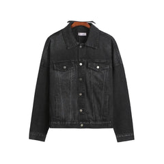 Palm Angels Jeans Black Logobrand Jacket