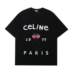 Celine Affordable 1977 Black Tee