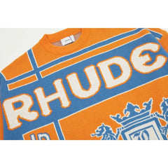 Rhude Orange Jacquard Wool T-Shirt