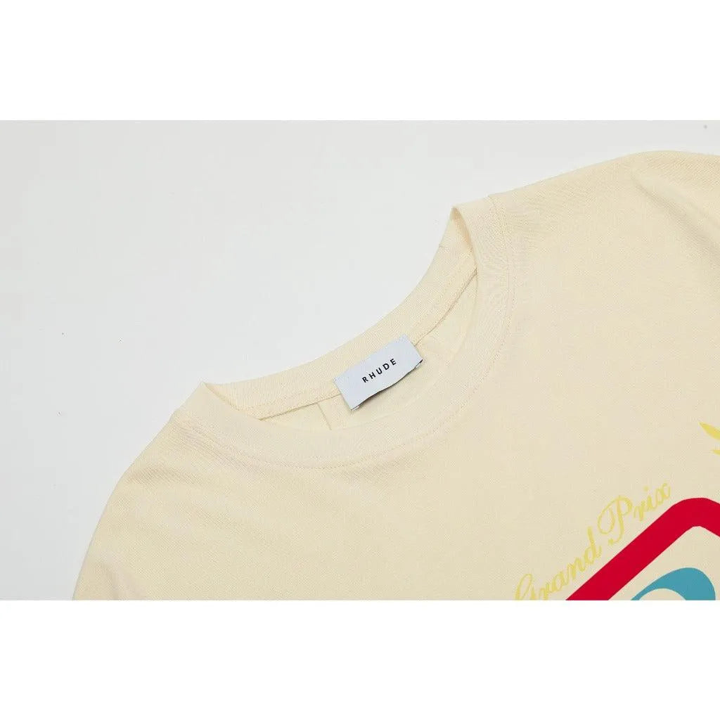 Rhude Hops Printed Cream T-shirt