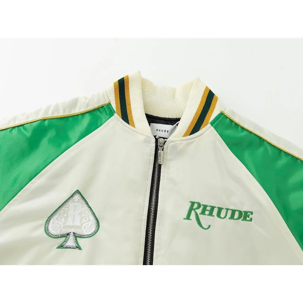 Rhude Exclusive Green Collegiate Jacket