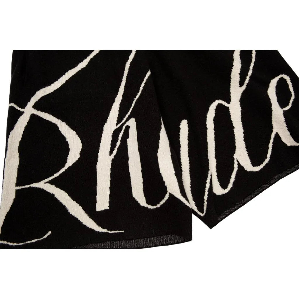 Rhude Wool Logobrand Black Shorts