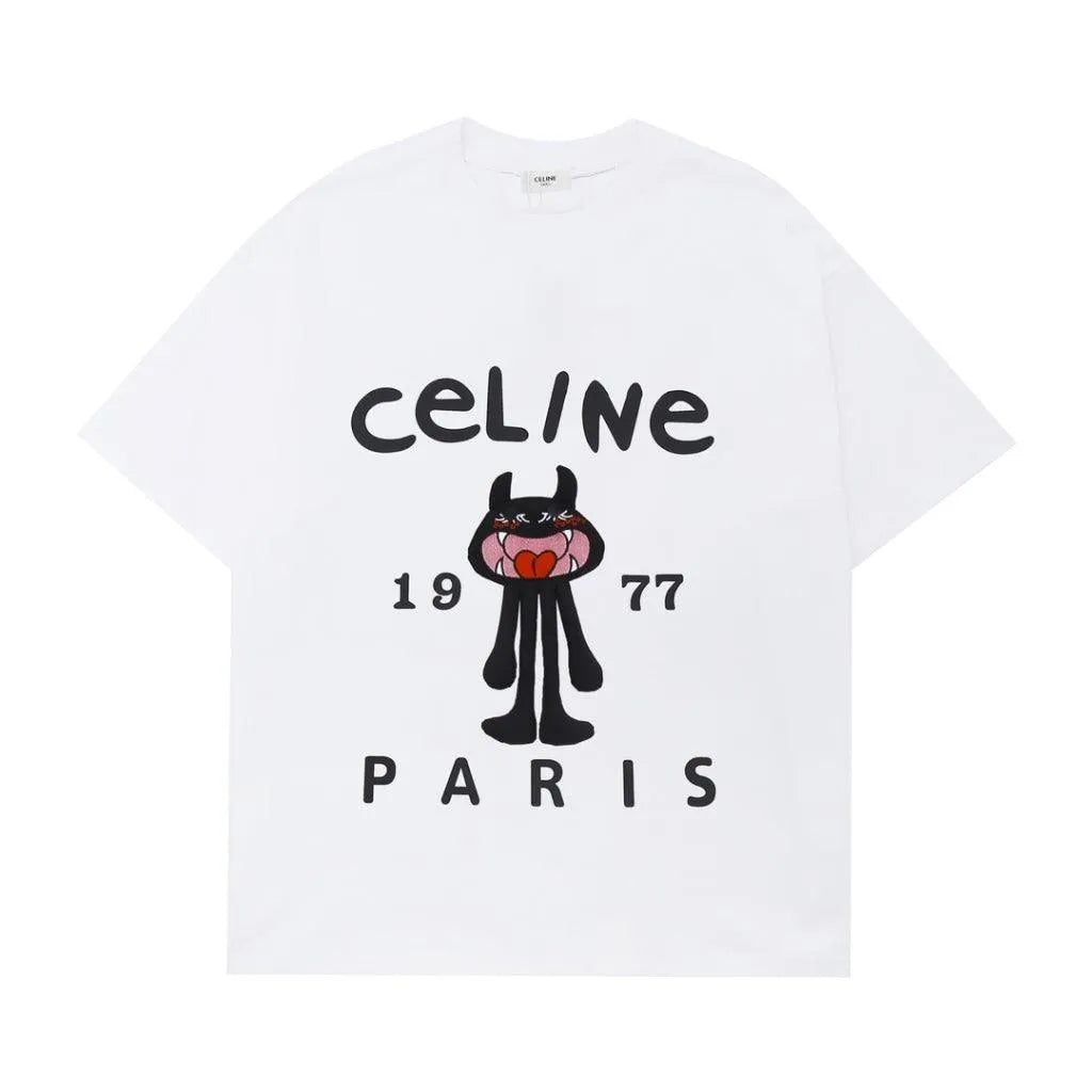 Celine Affordable 1977 White Tee