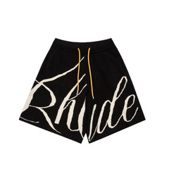 Rhude Wool Logobrand Black Shorts