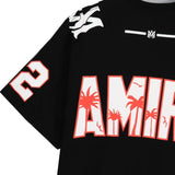 Amiri Oversized 22 Black & Red Tee