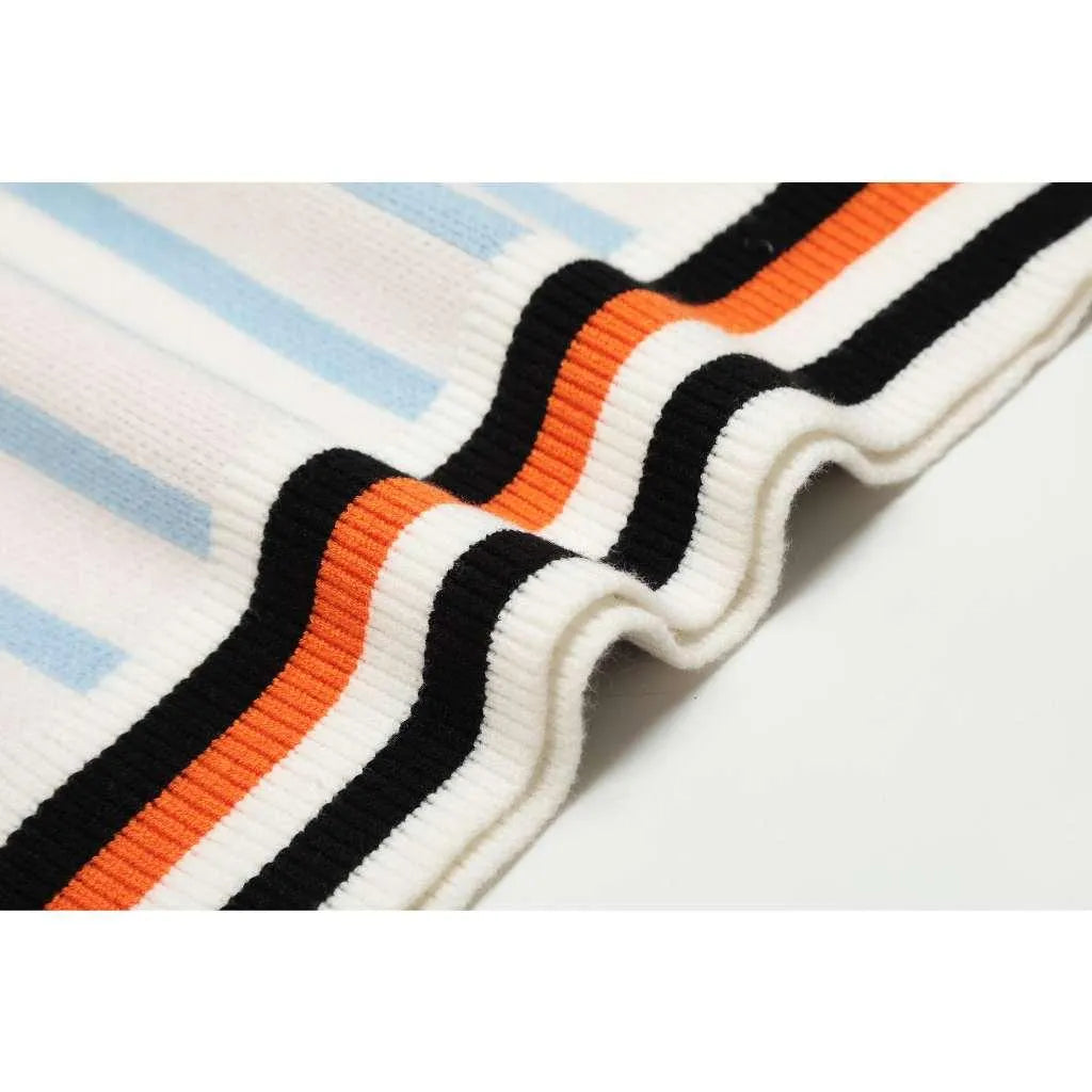 Rhude Orange Stripes Jacquard Wool T-shirt