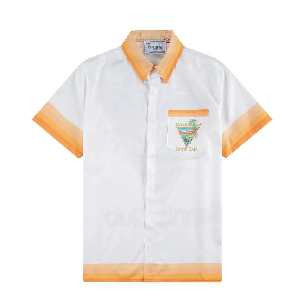 Casablanca Palm Springs Icon Orange Silk Shirt