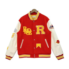 Rhude Taurus Red and Black Collegiate Jacket