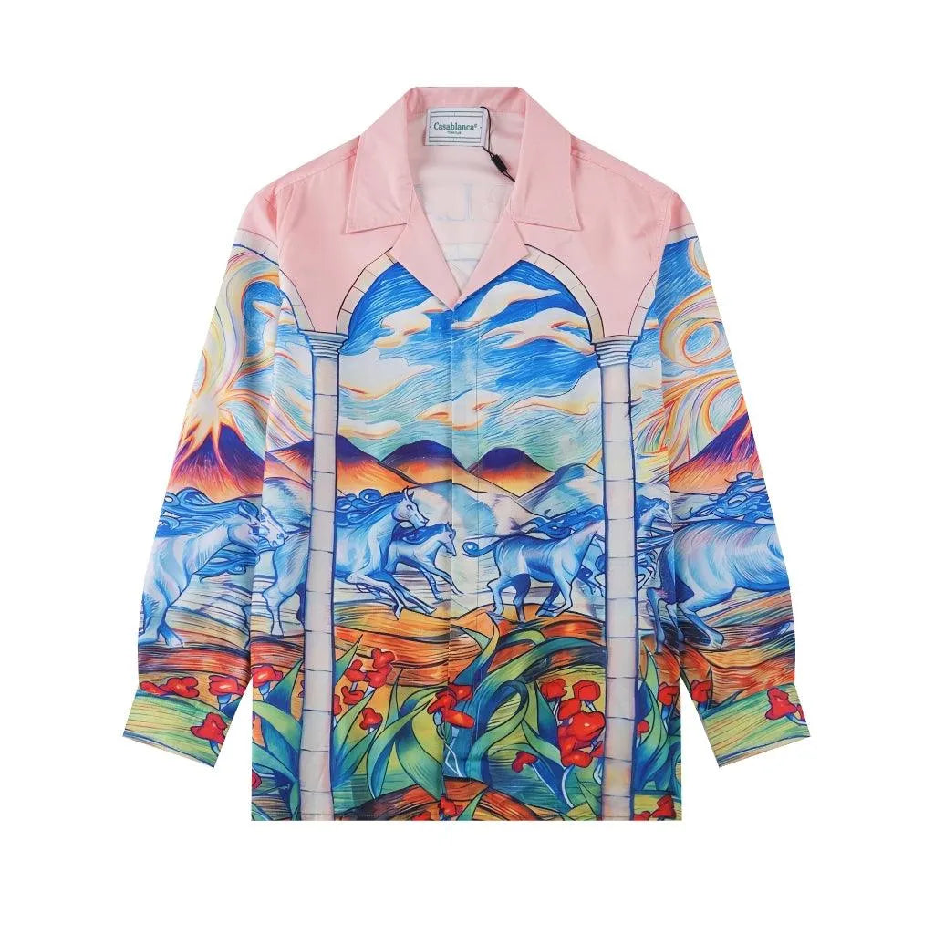 Casablanca Chevaux Sauvages Silk Shirt