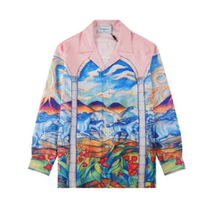 Casablanca Chevaux Sauvages Silk Shirt