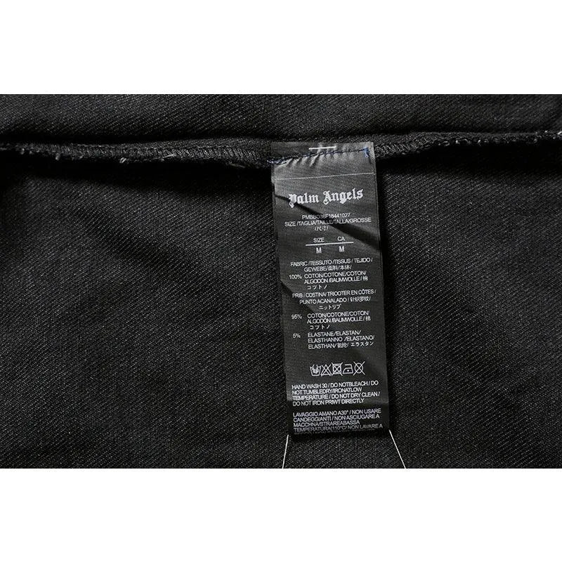 Palm Angels Jeans Black Logobrand Jacket