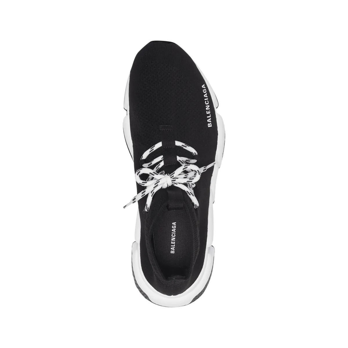 Balenciaga Speed Black & White Sneakers with Laces