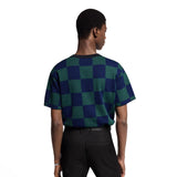 Louis Vuitton Jacquard Damier Short-Sleeved Cotton Crewneck