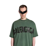 Balenciaga Tape Type Logo Green Shirt