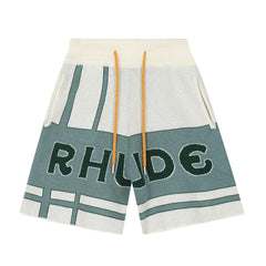 Rhude Wool Logobrand Cream Shorts