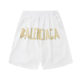 Balenciaga Moletom Logobrand Sweatshorts BB White