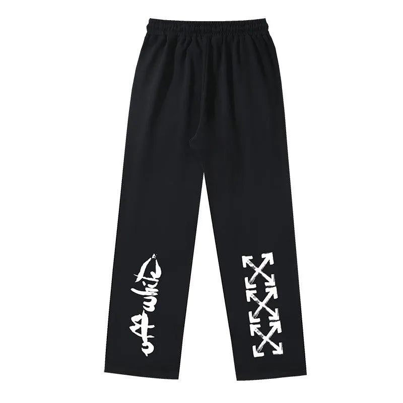 Off White Arrow Printed Trousers Straight Loose Casual Pants