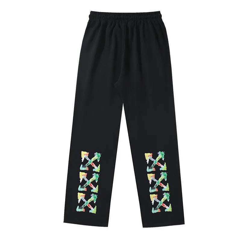 Off White Arrow Printed Trousers Straight Loose Casual Pants