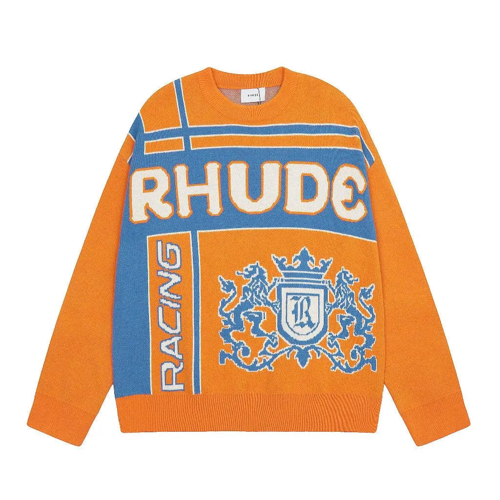 Rhude Orange Jacquard Wool T-Shirt