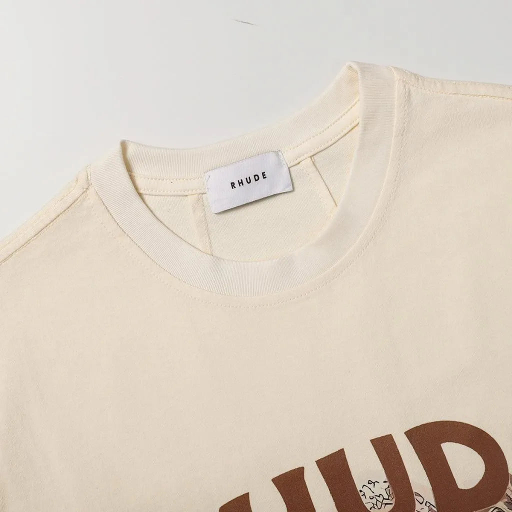 Rhude Printed Cigaro Cream T-shirt