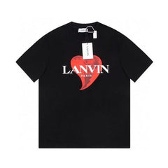 Lanvin Heart Logobrand Black T-Shirt