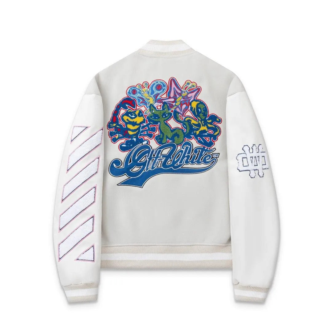 Of-White Wo Characters Varsity Jacket