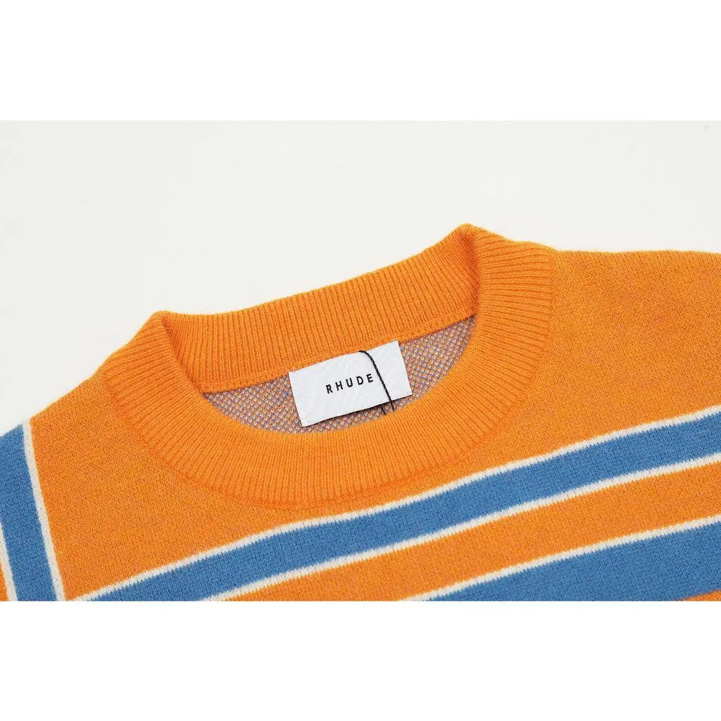 Rhude Orange Jacquard Wool T-Shirt