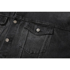 Palm Angels Jeans Black Logobrand Jacket