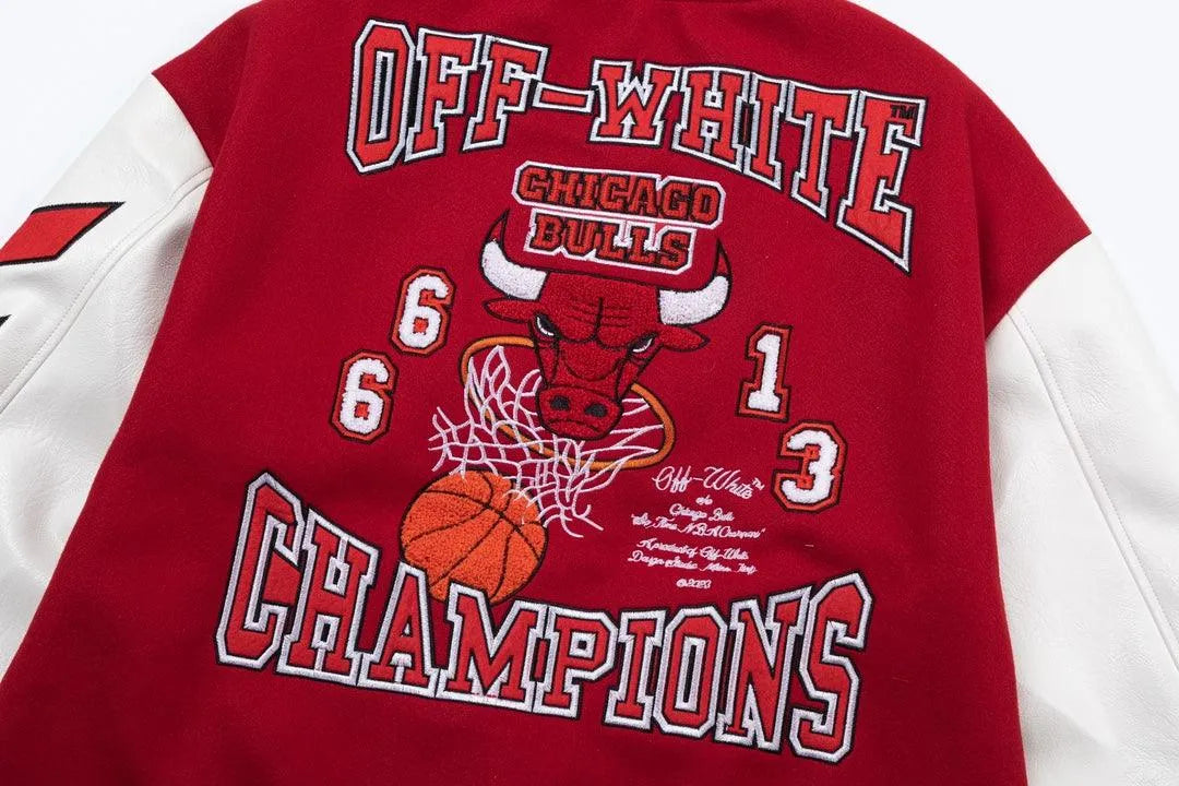 Off-White Chicago Bulls Red Varsity Jacket