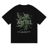 Amiri Black Leaves Cannabis Tee