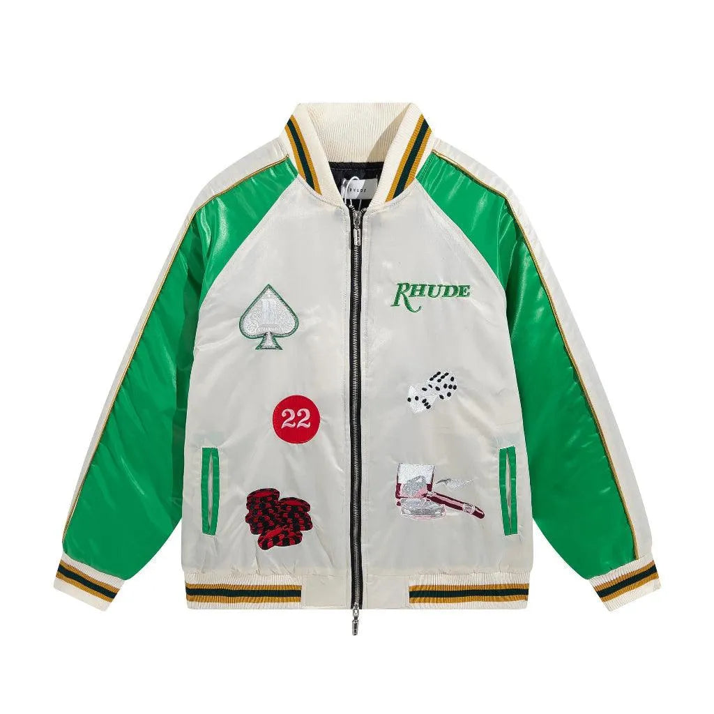 Rhude Exclusive Green Collegiate Jacket