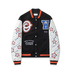 Off-White Black Wizard Leather Varsity Jacket