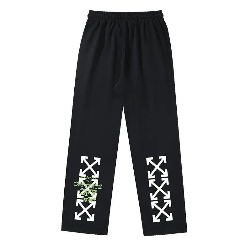 Off White Arrow Printed Trousers Straight Loose Casual Pants