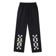 Off White Arrow Printed Trousers Straight Loose Casual Pants