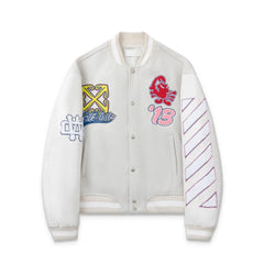 Of-White Wo Characters Varsity Jacket