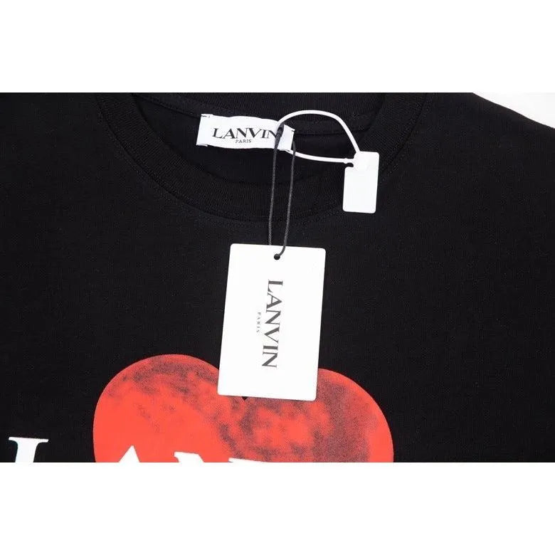 Lanvin Heart Logobrand Black T-Shirt